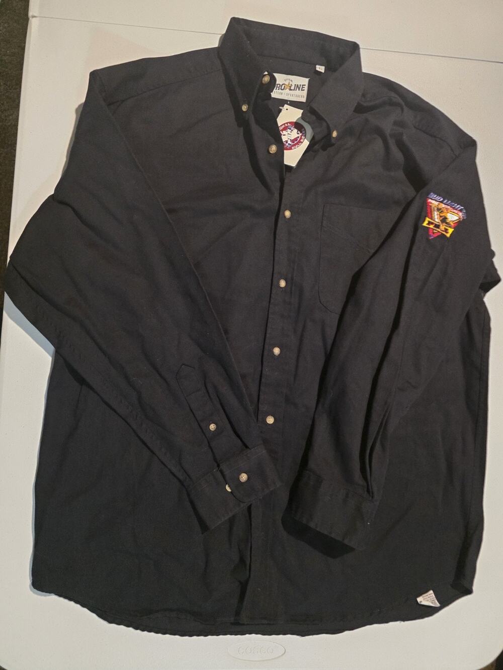 PBR Pro Line Western Shirt Mens Large Bud Light Rodeo Button Up USA NWT